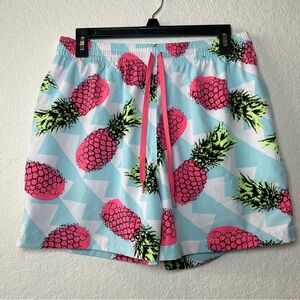 Chubbies neon Pineapples classic swim shorts trunks elastic waist drawcord 5.5”